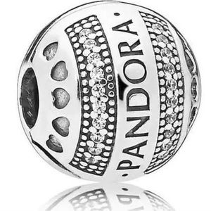 Set of 2 Pandora Logo Hearts Clips